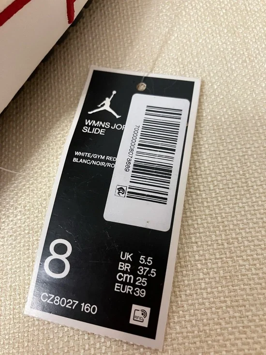 Nike Jordan Nola Slide Sandals W Sz 8   White Black Gym Red - Picture 10 of 12